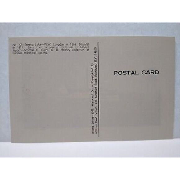 Ship Boat Postcard Seneca Lake Langdon Schuyler William Reed Gordon 1979 Unused - Picture 2 of 2